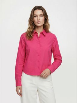 Cover Story - Pink Polyester Solid Shirt