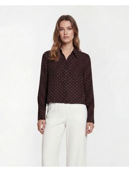Cover Story - Brown Polyester Polka Dots Shirt
