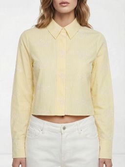 Cover Story - Yellow Cotton Embroidered Shirt