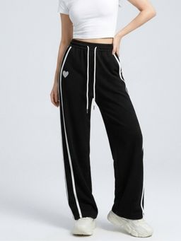 Outzidr - Striped Black Striped Straight Leg Track Pant