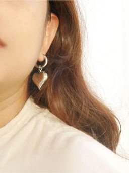 Aphrodyte Me - Silver Heart Drop Earrings