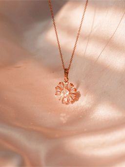 Aphrodyte Me - Rose Gold Plated Floral Pendant Necklace