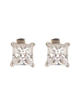 Sica Jewellery - 925 Silver Square Solitaire Stud Earrings