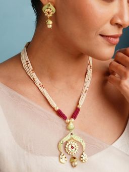 Abdesigns - Antique Meenakari Gold Plated Kundan Necklace Set