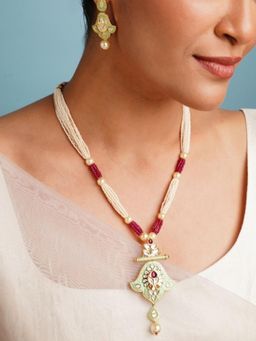 Abdesigns - Antique Meenakari Gold Plated Kundan Necklace Set