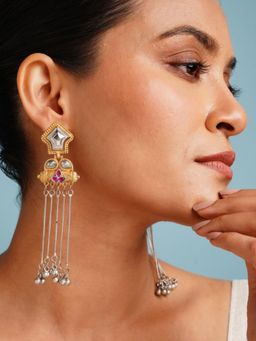 Abdesigns - Pink Elegant Dual Plated Drop Earrings