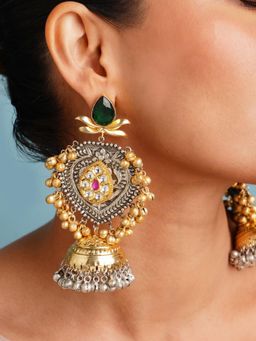 Abdesigns - Multi-Color Dual Plated Jhumka Earrings
