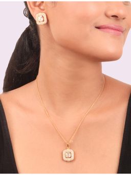 Sica Jewellery - 925 Silver Moissanite Polki Noor Pendant Necklace Set