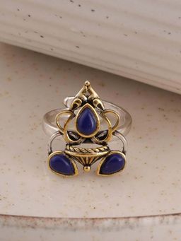 Palmonas - 925 Sterling Silver Women Indi Blue Adjustable Ring