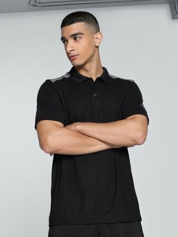 Puma - Black Colorblock Men's Training Polo T-Shirt