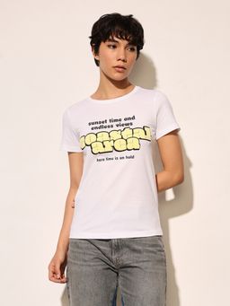 ONLY - White Printed T-Shirt