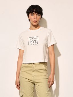 ONLY - White Embroidered T-Shirt