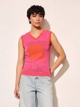 ONLY - Pink Knitted Vest Top