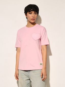 ONLY - Pink Patch Work Print T-Shirt