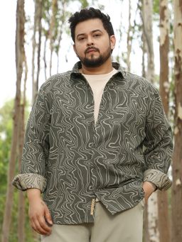 Instafab Plus - Men Multicolor Construct-Fluid Jacquard Shirt