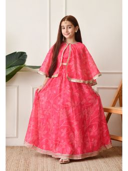 Indi-Loom Couture - Pink Polyester Blend Floral Lehenga With Choli & Jacket
