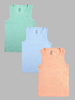 KiddoPanti - Multi-Color Cotton Solid Vests (Pack of 3)