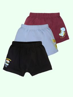 KiddoPanti - Multi-Color Cotton Printed Trunks (Pack of 3)