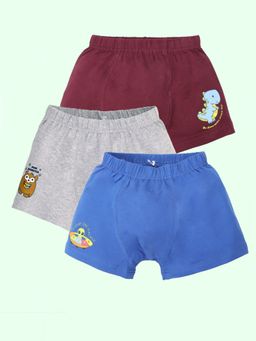 KiddoPanti - Multi-Color Cotton Printed Trunks (Pack of 3)