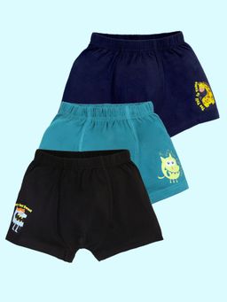KiddoPanti - Multi-Color Cotton Printed Trunks (Pack of 3)