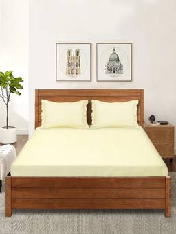 Saral Home - King Cotton Ivory Bedsheet Set