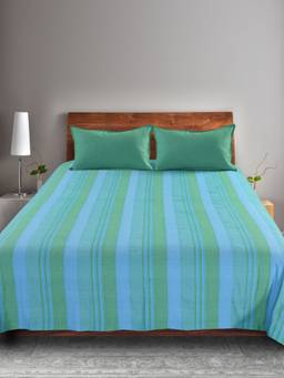 Saral Home - Green Joy Queen Cotton Bedsheet Set