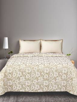 Saral Home - Beige Kanan Queen Cotton Bedsheet Set