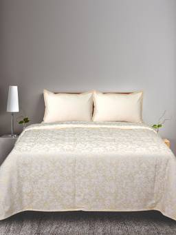 Saral Home - Ivory Kanan Queen Cotton Bedsheet Set