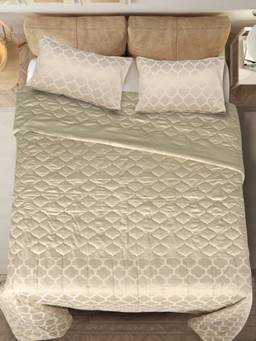 Saral Home - Beige Noor Queen Cotton Bedsheet Set
