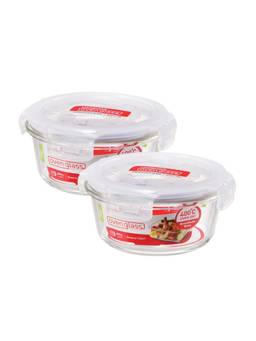Lock & Lock - Euro Heat Resistance Square Glass Food Container (Pack Of 2)