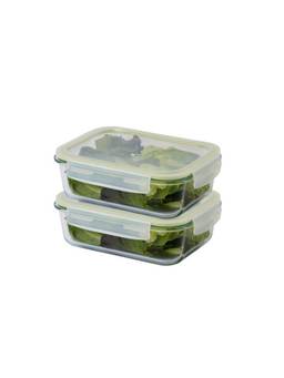Lock & Lock - Borosilicate Glass Food Storage Containers 1040Ml (Pack Of 2)