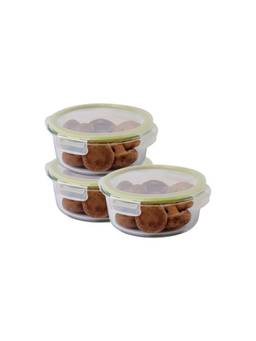 Lock & Lock - Borosilicate Glass Food Storage Containers 930Ml (Pack Of 3)