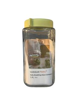 Lock & Lock - 2.2L Breathing Glass Canister Large Airtight Jar With Gas Release Valve