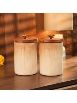 Ellementry - Blossom Glass Jar (Pack Of 2)