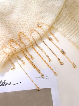 Yellow Chimes - Women 5 Gold-Toned Gold-Plated Link Bracelet