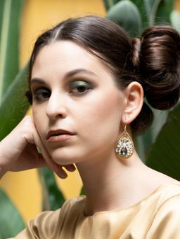 Odette - Women Paisley Gold Tone Dangle Earrings