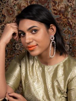 Odette - Women Oval Shape Reflective Multi Dangle Earrings