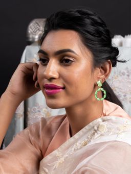 Odette - Women Parrot Green Minimal Cute Dangle Earrings