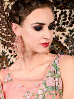 Odette - Women Divine Pink Dangle-Jhumka Earrings!