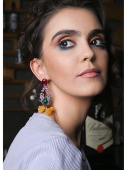 Odette - Women Multicolor Drop Earring With Yellow Tassel Hangings