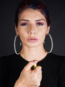 Odette - Women Round Silver Plated Tone Hoops!