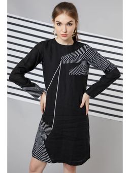 Wendell Rodricks - Black Monochrome Printed Dress