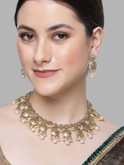 Karatcart - Gold Plated Pearl and Kundan Jewellery Set for Women