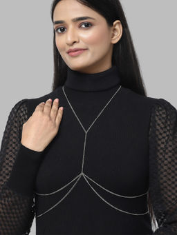 Karatcart - Silver Plated Body Chain for Women