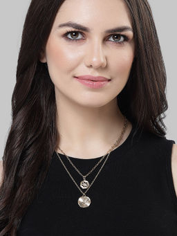 Karatcart - Gold Plated Charm Multilayered Chain Necklace for Women