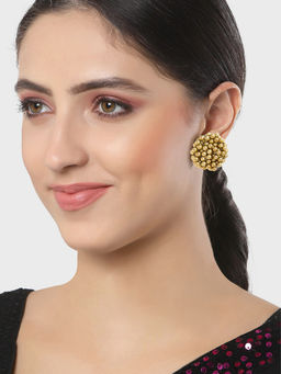 Karatcart - Golden Balls Contemporary Stud Earrings