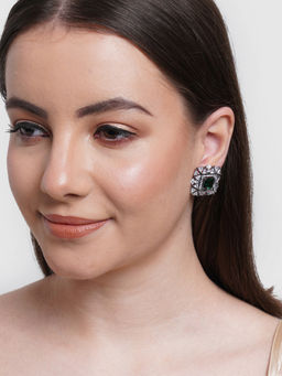Karatcart - Green Ad Studded Classic Stud Earrings for Women