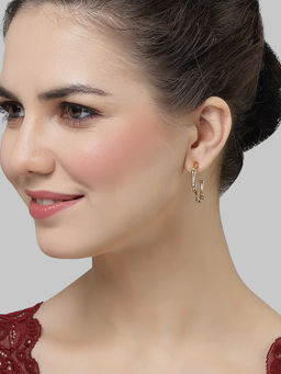 Karatcart - Gold-Plated Half Hoop Earrings for Women