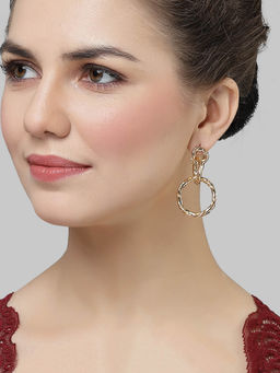 Karatcart - Gold Plated Round Drop Earrings for Women