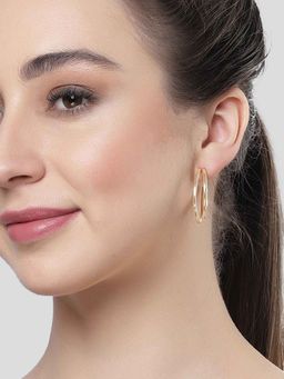 Karatcart - Gold-Plated Contemporary Hoop Earrings for Women